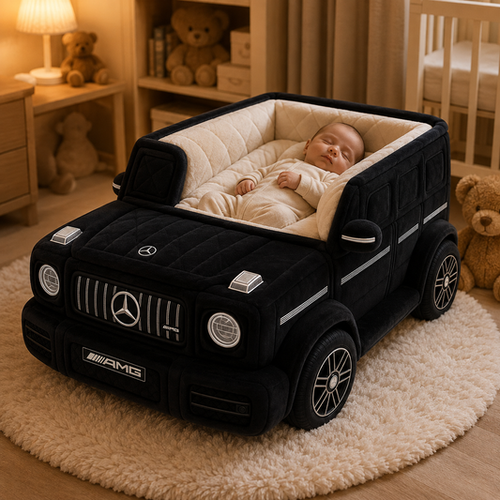 BabyRideSleep™ Black AMG 63 Soft Baby Bed