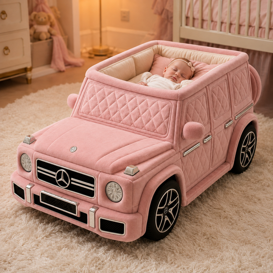 BabyRideSleep™ Pink AMG 63 Soft Baby Bed